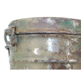 Masque anti-gaz Wehrmacht dans son boitier camouflé trois tons 1944