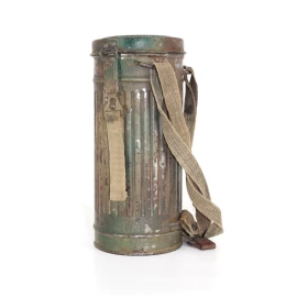 Camouflaged gas mask and canister tree-tone 1944