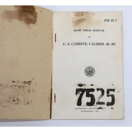 Manuel d'instruction 1942 US Carbine M-1
