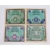Lot de 4 billets drapeau 1944