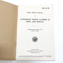 1940 Instruction Manual for Colt-45